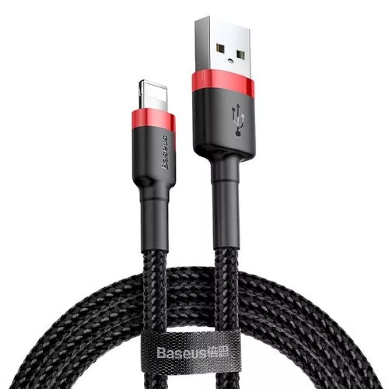 Baseus Lightning Cafule kábel 2A, 3m červený/čierny (CALKLF-R91)
