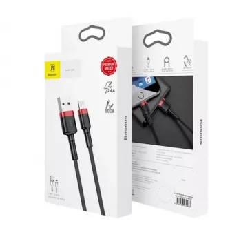Baseus Lightning Cafule kábel 2A, 3m červený/čierny (CALKLF-R91)