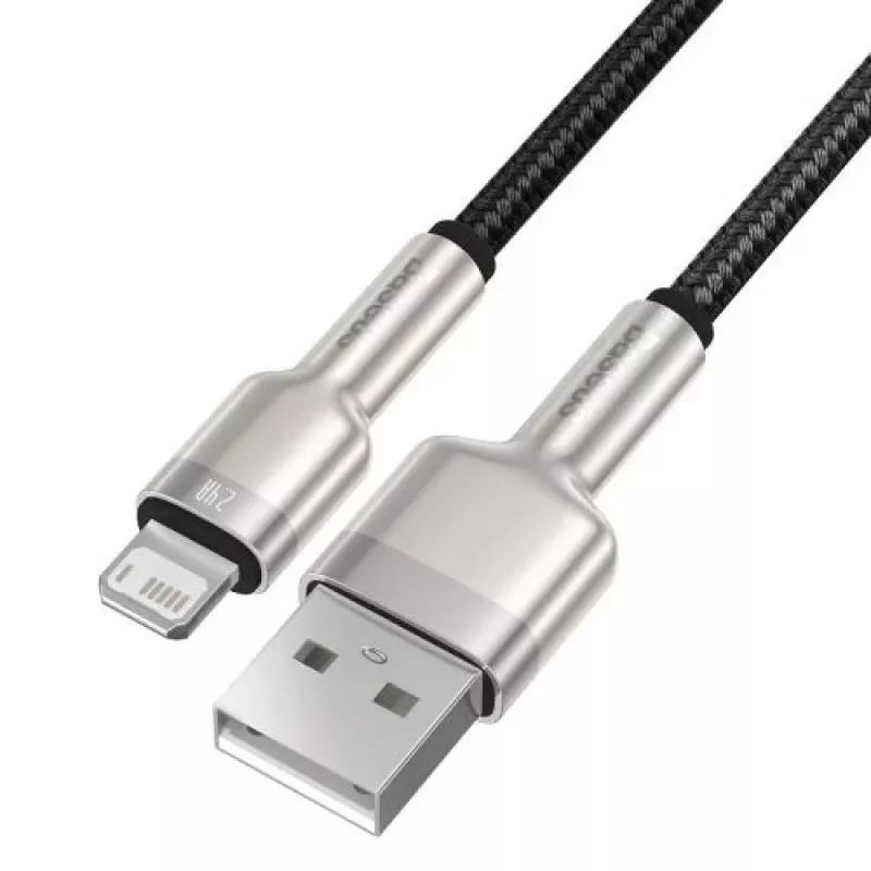 Baseus Lightning Cafule Series kovový dátový kábel 2.4A 0.25m čierny