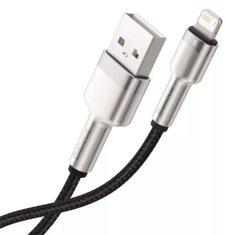 Baseus Lightning Cafule Series kovový dátový kábel 2.4A 0.25m čierny