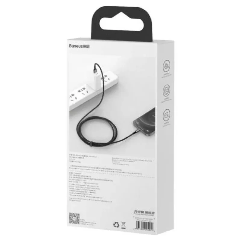 Baseus Lightning kábel Tungsten Series 2.4A, 1m čierny (CALWJ-01)