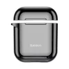 Baseus Metallic Shining ultra tenké silikónové ochranné puzdro s háčikom pre AirPods 1 / 2 čierne