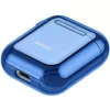 Baseus Metallic Shining ultra tenké silikónové ochranné puzdro s háčikom pre AirPods 1/2 modré