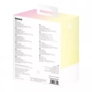 Baseus Popsicle 5200mAh 20W powerbanka s integrovaným Lightning káblom a bielym Baseus Simple USB-C na USB-C 60W 30cm káblom - žlto-ružová