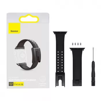 Baseus Slip-Thru náramok pre Apple Watch 3/4/5/6/SE 38mm/40mm čierny (LBWSE-01)
