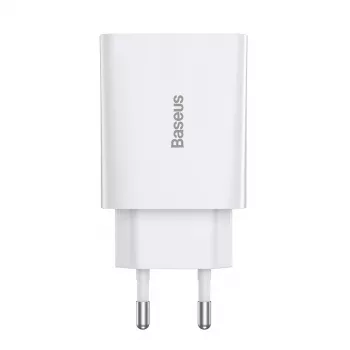 Baseus Speed Mini rýchla nabíjačka, USB-C, PD, 3A, 20W (biela)