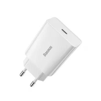 Baseus Speed Mini rýchla nabíjačka, USB-C, PD, 3A, 20W (biela)