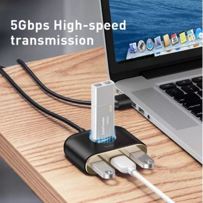 Baseus Square Round USB adaptér USB 3.0 / 3x USB 2.0 / 1m