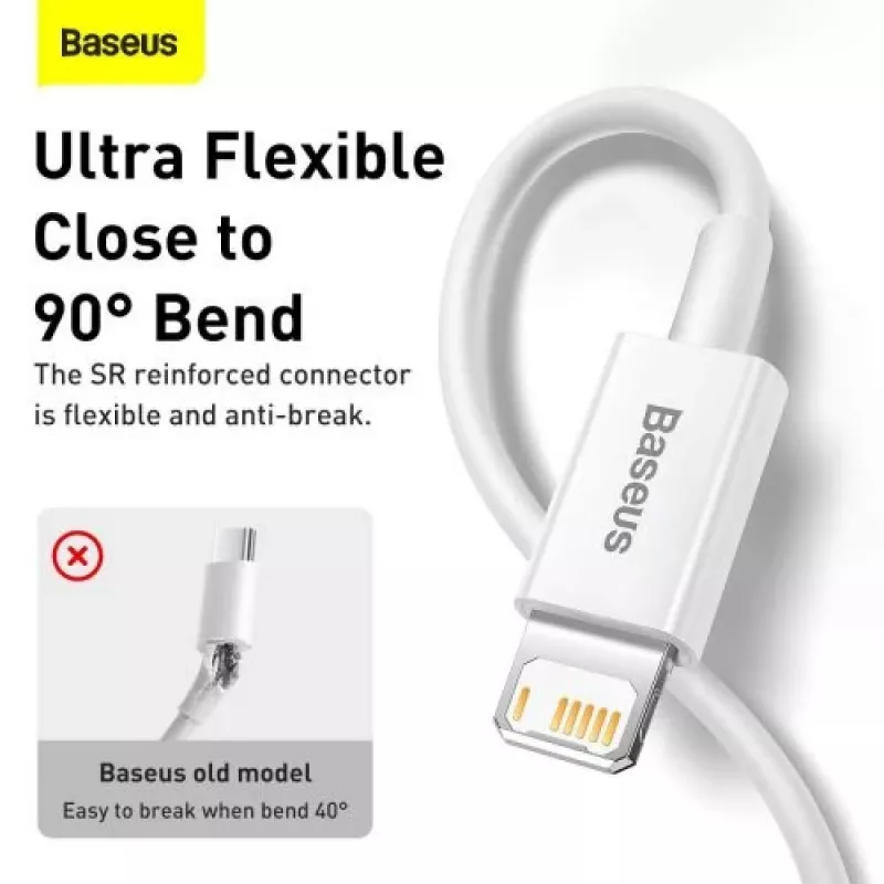 Baseus Superior Series kábel Lightning, rýchle nabíjanie, dáta 2.4A, 1.5m biely (CALYS-B02)