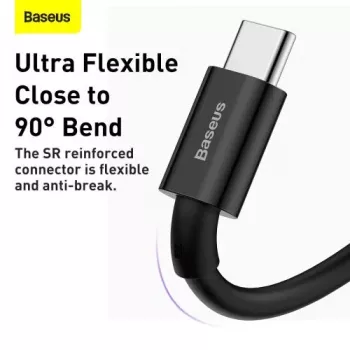 Baseus Superior Series USB-A na USB-C rýchlonabíjací a dátový kábel, 66W (11V/6A), 2m, čierny (CATYS-A01)