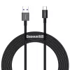 Baseus Superior Series USB-A na USB-C rýchlonabíjací a dátový kábel, 66W (11V/6A), 2m, čierny (CATYS-A01)