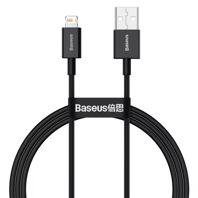 Baseus Superior USB-A na Lightning rýchlonabíjací a dátový kábel 1m čierna (CALYS-A01)