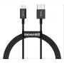 Baseus Superior USB-A na Lightning rýchlonabíjací a dátový kábel 1m čierna (CALYS-A01)