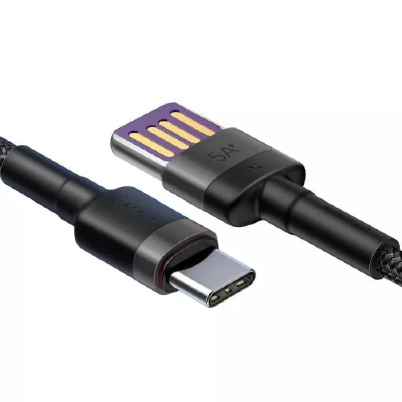 Baseus Cafule SuperCharge kábel USB-A na USB-C, 40W, 5A, QC 3.0, 1 m, čierno-sivý