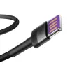 Baseus Cafule SuperCharge kábel USB-A na USB-C, 40W, 5A, QC 3.0, 1 m, čierno-sivý