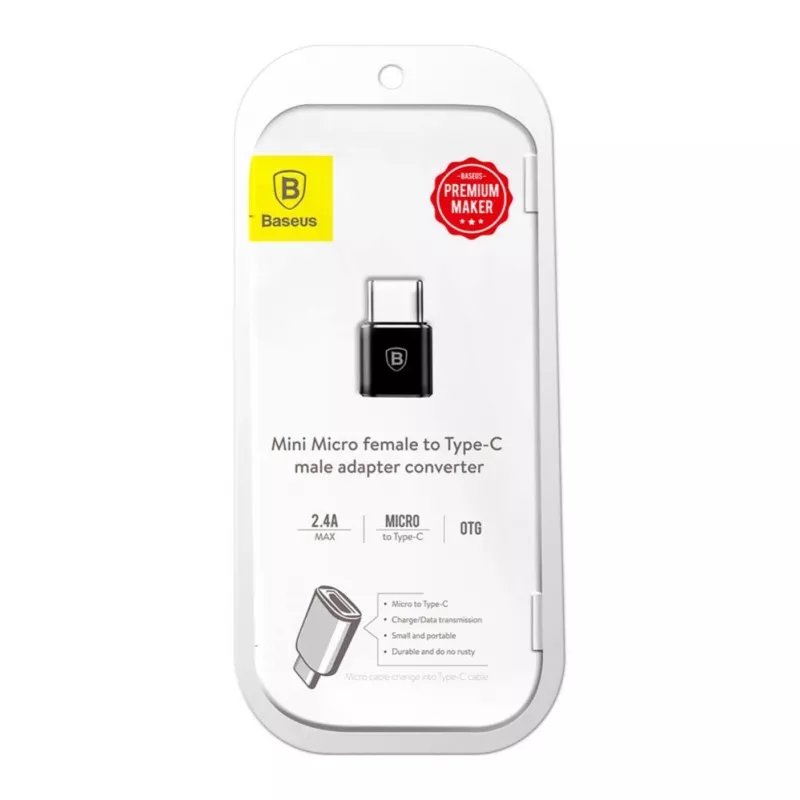 Baseus USB 2.0 Type-C na Micro USB OTG adaptér (čierny)