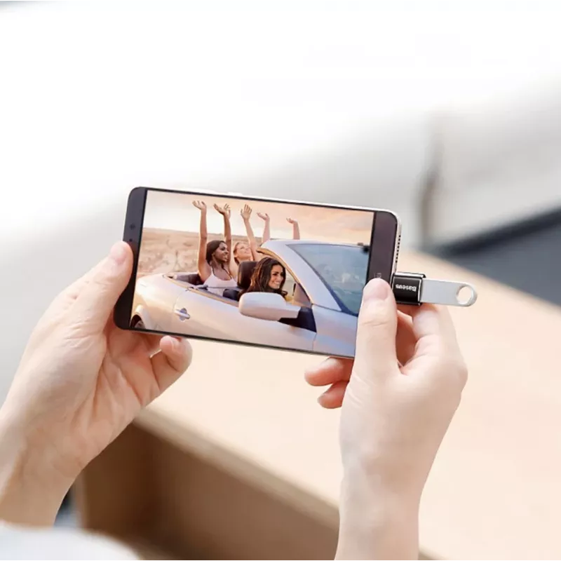Baseus USB 2.0 Type-C na Micro USB OTG adaptér (čierny)