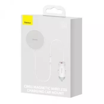 Baseus bezdrôtová nabíjačka do auta s MagSafe 15W držiak na ventiláciu + USB Type-C 25W biela
