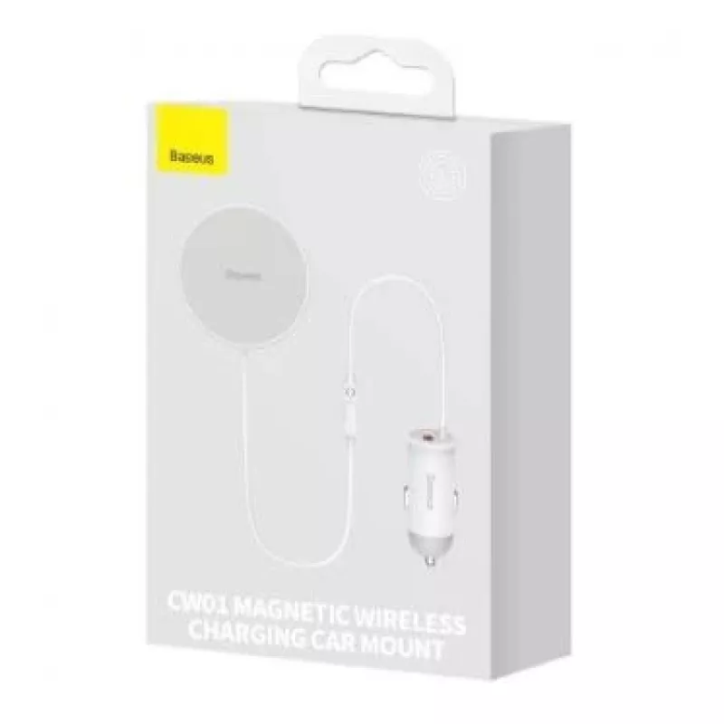 Baseus bezdrôtová nabíjačka do auta s MagSafe 15W držiak na ventiláciu + USB Type-C 25W biela