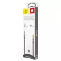 Baseus Yiven M30 3,5-mm audiokábel (jack na jack) – 1 m, nylonový pletený, pozlátený, čierna/strieborná