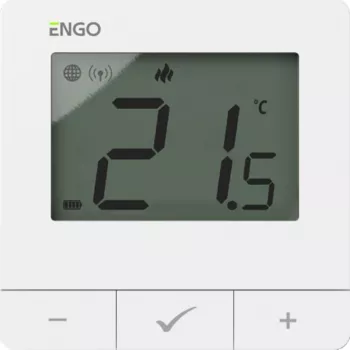 ENGO Controls E25-BATW ZigBee nástenný priestorový termostat, na batérie, biely