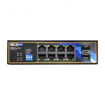BCS BCS-B-ISP08G-2SFP priemyselný unmanaged switch, 8-port Gigabit + 2 SFP, DIN lišta