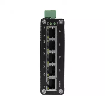 BCS ISP04G01G priemyselný 4-portový PoE+ switch s 1 Gigabit uplink