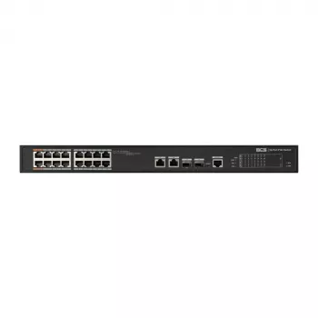 BCS-L-SP1602G-2SFP-M(2) 16-portový PoE+ managed switch s 2 Gigabit uplink a 2 SFP slotmi, 250W PoE rozpočet