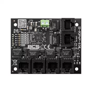 BCS-xPoE6-II Neupravovaný PoE+ switch, 6-portový (4 PoE), 60W rozpočet, desktop/kovový