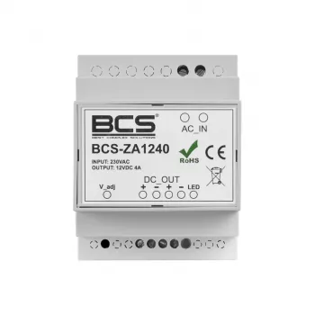 BCS-ZA1240 napájací zdroj 12V 4A 48W AC/DC adaptér so vstupom IEC C8