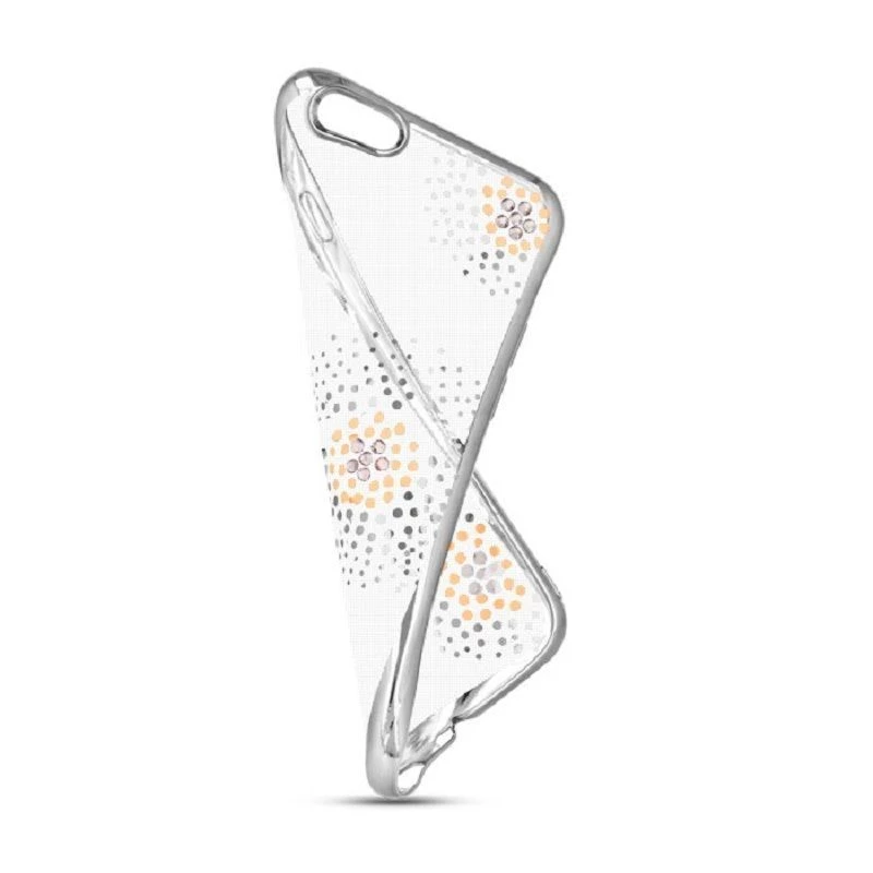 Beeyo Sony Xperia E5 Flower Dots TPU puzdro strieborná