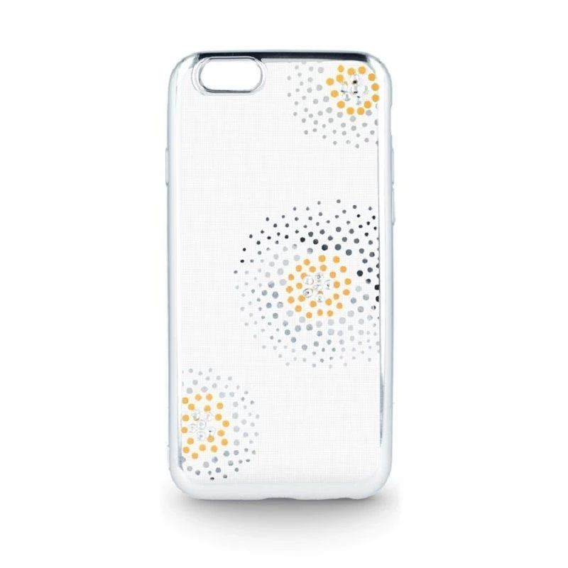 Beeyo Sony Xperia E5 Flower Dots TPU puzdro strieborná