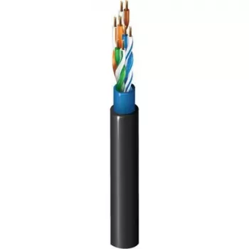 Belden CatSnake Category 5E taktický ethernetový kábel, 24 AWG skrútené holé medené vodiče, UTP, TPE plášť, čierny, 100 MHz, Gigabit, vysoko flexibilný