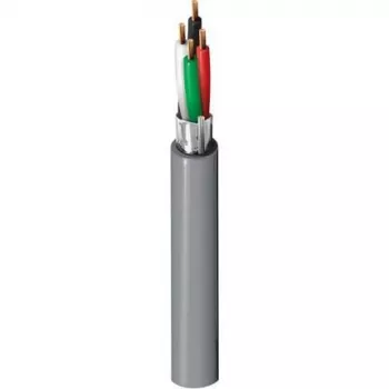 Belden Security & Sound, #22-4c BC, tienený viacžilový kábel, 4 vodiče, 22 AWG, holá meď, CMR, 300V, sivý PVC plášť