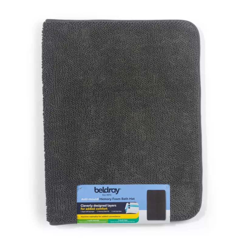 Beldray LA00000099CHEU7 protiplesňová kúpeľňová predložka z memory foam 50 x 80 cm, sivá