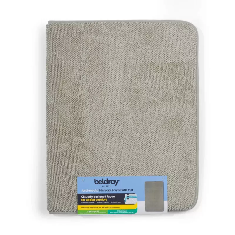 Beldray LA00000099NEU7 protiplesňová kúpeľňová predložka z memory foam 50 x 80 cm, sivá