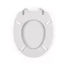 Beldray LA032355PGRY drevené WC sedadlo, biela - soft-close D-forma s rýchloupínacími pántami
