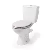 Beldray LA032355PGRY drevené WC sedadlo, biela - soft-close D-forma s rýchloupínacími pántami
