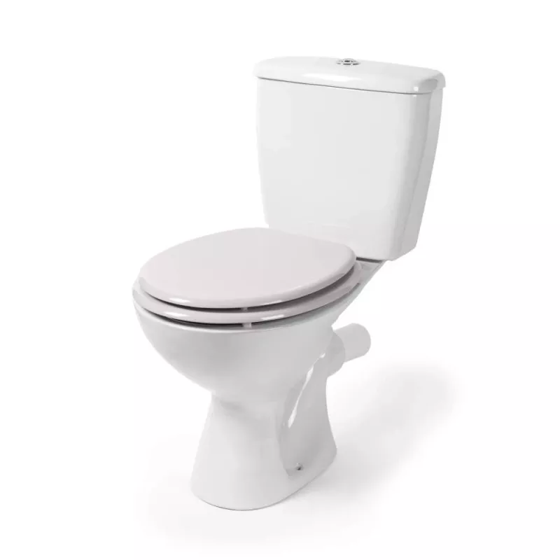 Beldray LA032355PGRY drevené WC sedadlo, biela - soft-close D-forma s rýchloupínacími pántami