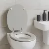 Beldray LA032355PGRY drevené WC sedadlo, biela - soft-close D-forma s rýchloupínacími pántami