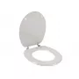 Beldray LA032355PGRY drevené WC sedadlo, biela - soft-close D-forma s rýchloupínacími pántami