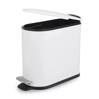 Beldray LA036690WHTPEU7 štíhly pedálový kôš v tvare D 5 litrov, biely