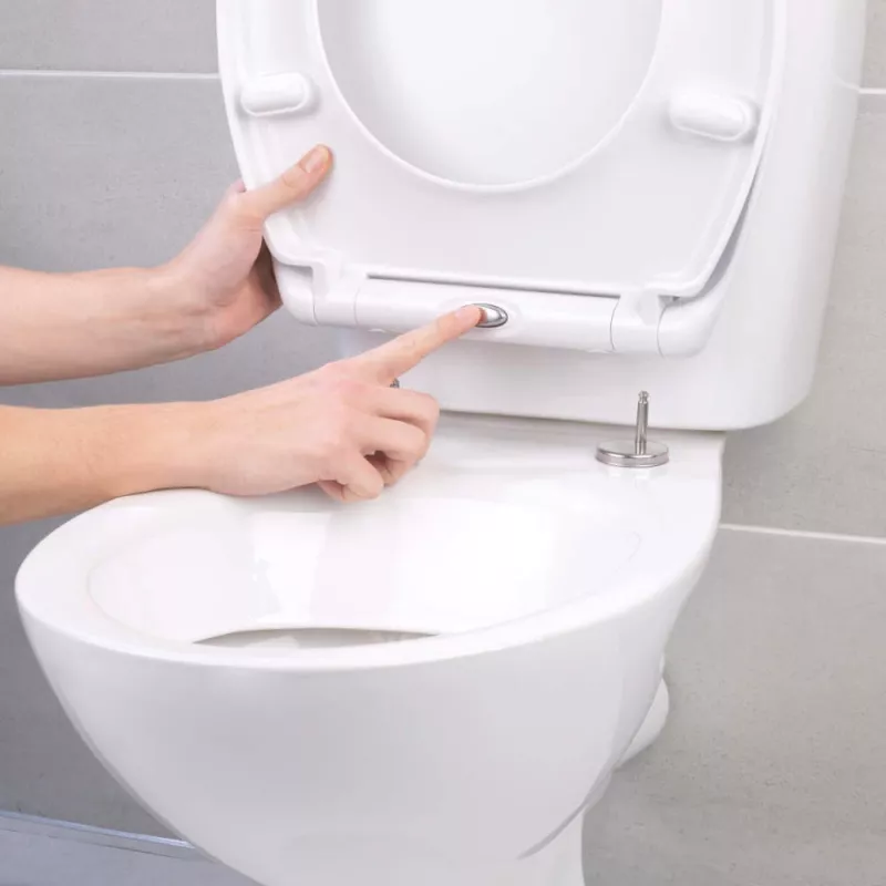 Beldray LA037062PEU7 Antibakteriálne toaletné sedadlo s rýchlym uvoľnením, biela