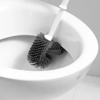 Beldray LA084538PUFFEU7X Antibac silikónová WC kefa so stojanom, fialová