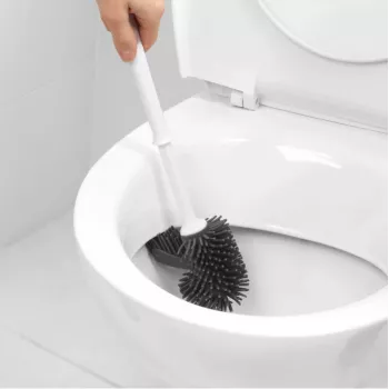 Beldray LA084538PUFFEU7X Antibac silikónová WC kefa so stojanom, fialová