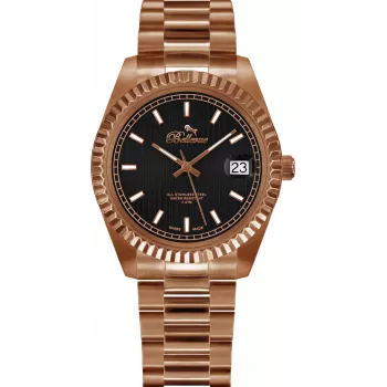 BELLEVUE H25 dámske analógové quartz hodinky 38mm oceľ mesh strieborné