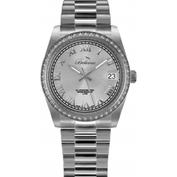 BELLEVUE H3 dámske quartz hodinky 36 mm nehrdzavejúca oceľ biely ciferník čierna koža