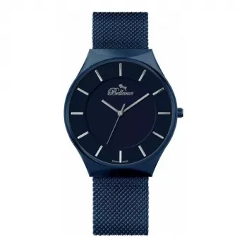 BELLEVUE pánske E58 analógové quartz hodinky 32mm ušľachtilá oceľ čierna koža