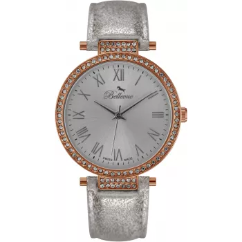 BELLEVUE dámske B40 (36 mm) quartz analógové hodinky strieborné oceľové mesh