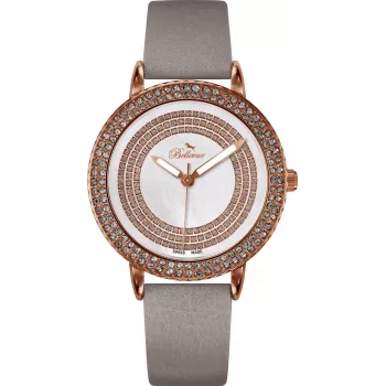 BELLEVUE Woman B44 35 mm quartz analógové hodinky nerezové puzdro biely ciferník čierny kožený remienok
